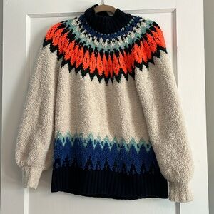Anthropologie Pilcro Selene Fleece Tunic Sweater Multicolor